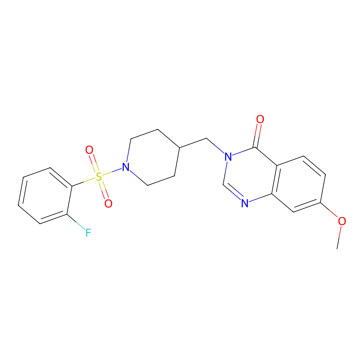 3-{[1-(2-Fluorobenzenesulfonyl)piperidin-4-yl]methyl}-7-methoxy-3,4-dihydroquinazolin-4-one molecular structure, CAS 2549002-71-1