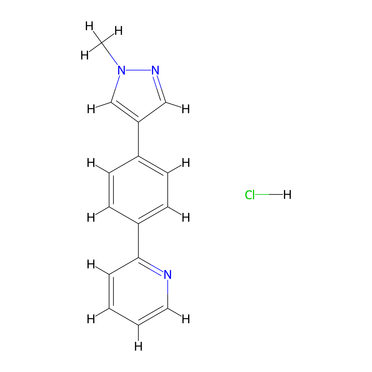 2-[4-(1-methyl-1H-pyrazol-4-yl)phenyl]pyridine hydrochloride molecular structure, CAS 2549002-76-6