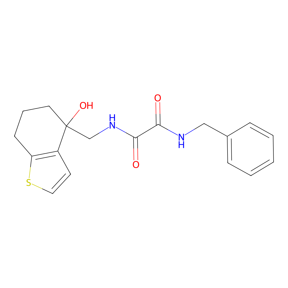 N'-benzyl-N-[(4-hydroxy-4,5,6,7-tetrahydro-1-benzothiophen-4-yl)methyl]ethanediamide molecular structure, CAS 2549002-82-4