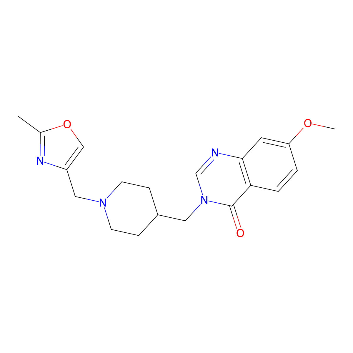 7-Methoxy-3-({1-[(2-methyl-1,3-oxazol-4-yl)methyl]piperidin-4-yl}methyl)-3,4-dihydroquinazolin-4-one molecular structure, CAS 2549002-85-7