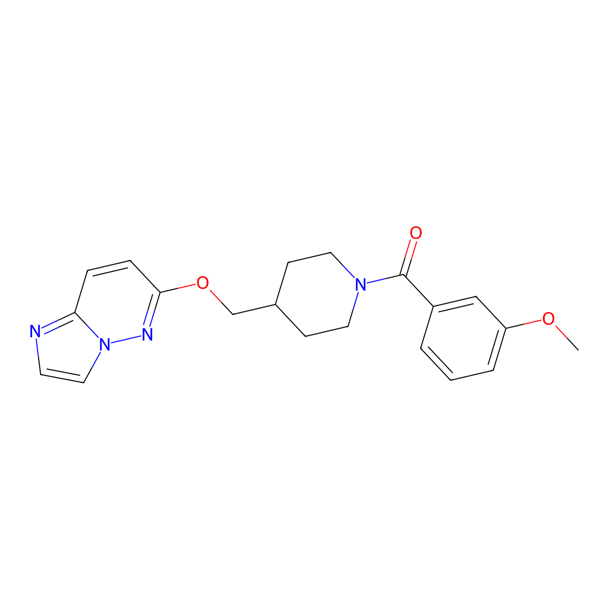 4-({Imidazo[1,2-b]pyridazin-6-yloxy}methyl)-1-(3-methoxybenzoyl)piperidine molecular structure, CAS 2549003-08-7