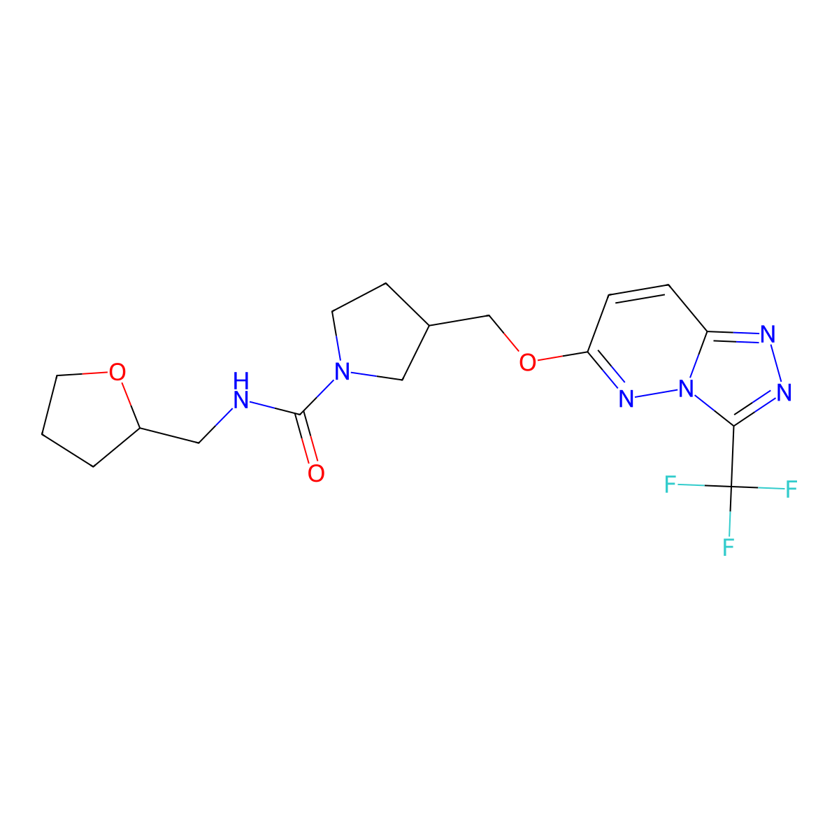 N-[(oxolan-2-yl)methyl]-3-({[3-(trifluoromethyl)-[1,2,4]triazolo[4,3-b]pyridazin-6-yl]oxy}methyl)pyrrolidine-1-carboxamide molecular structure, CAS 2549003-28-1