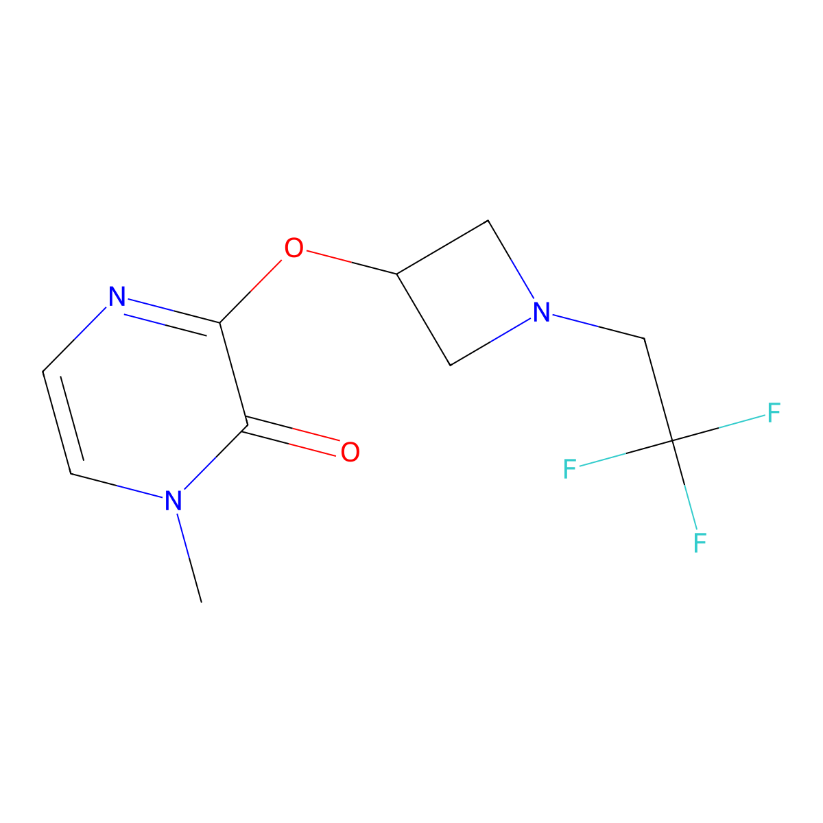 1-Methyl-3-{[1-(2,2,2-trifluoroethyl)azetidin-3-yl]oxy}-1,2-dihydropyrazin-2-one molecular structure, CAS 2549003-33-8
