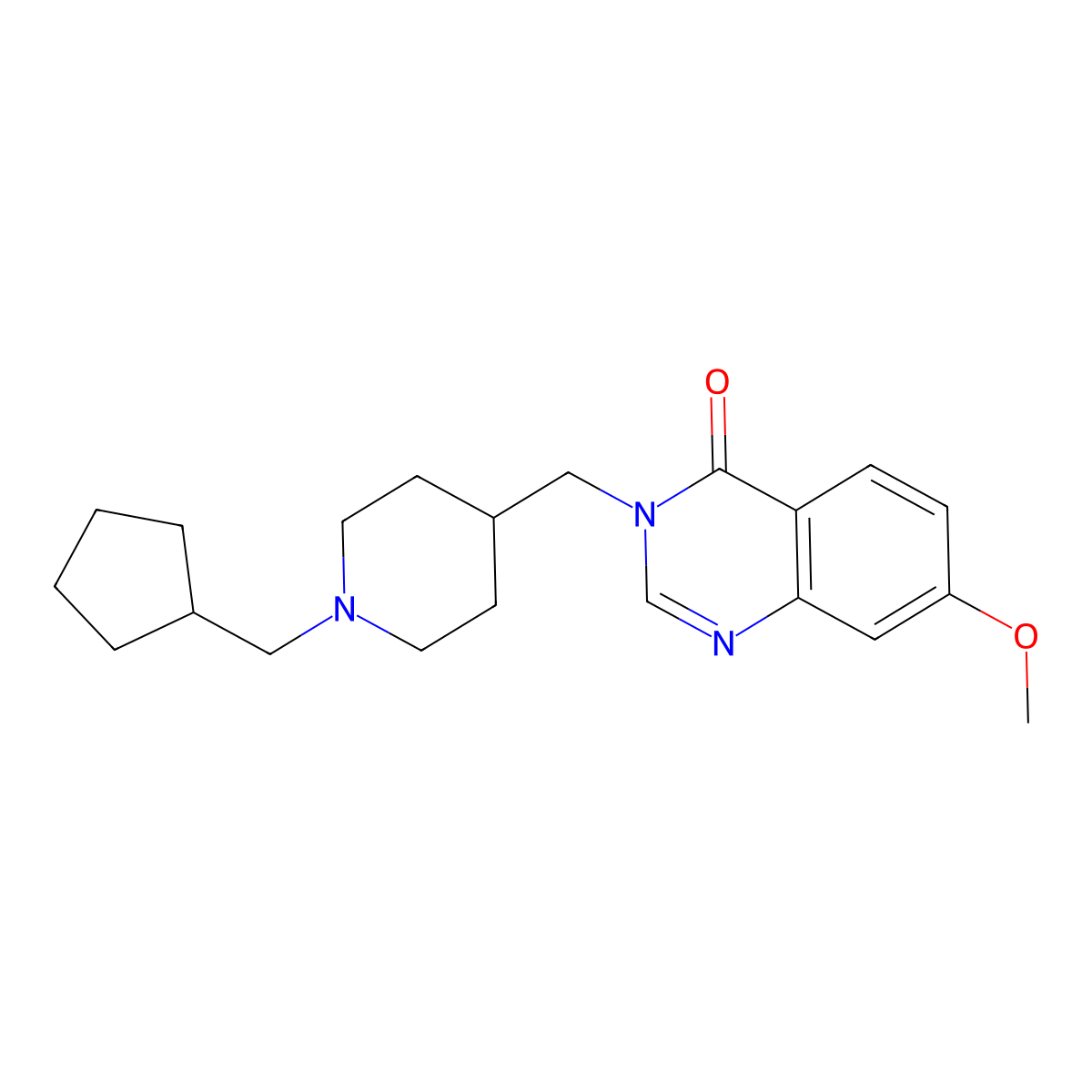 3-{[1-(Cyclopentylmethyl)piperidin-4-yl]methyl}-7-methoxy-3,4-dihydroquinazolin-4-one molecular structure, CAS 2549003-37-2