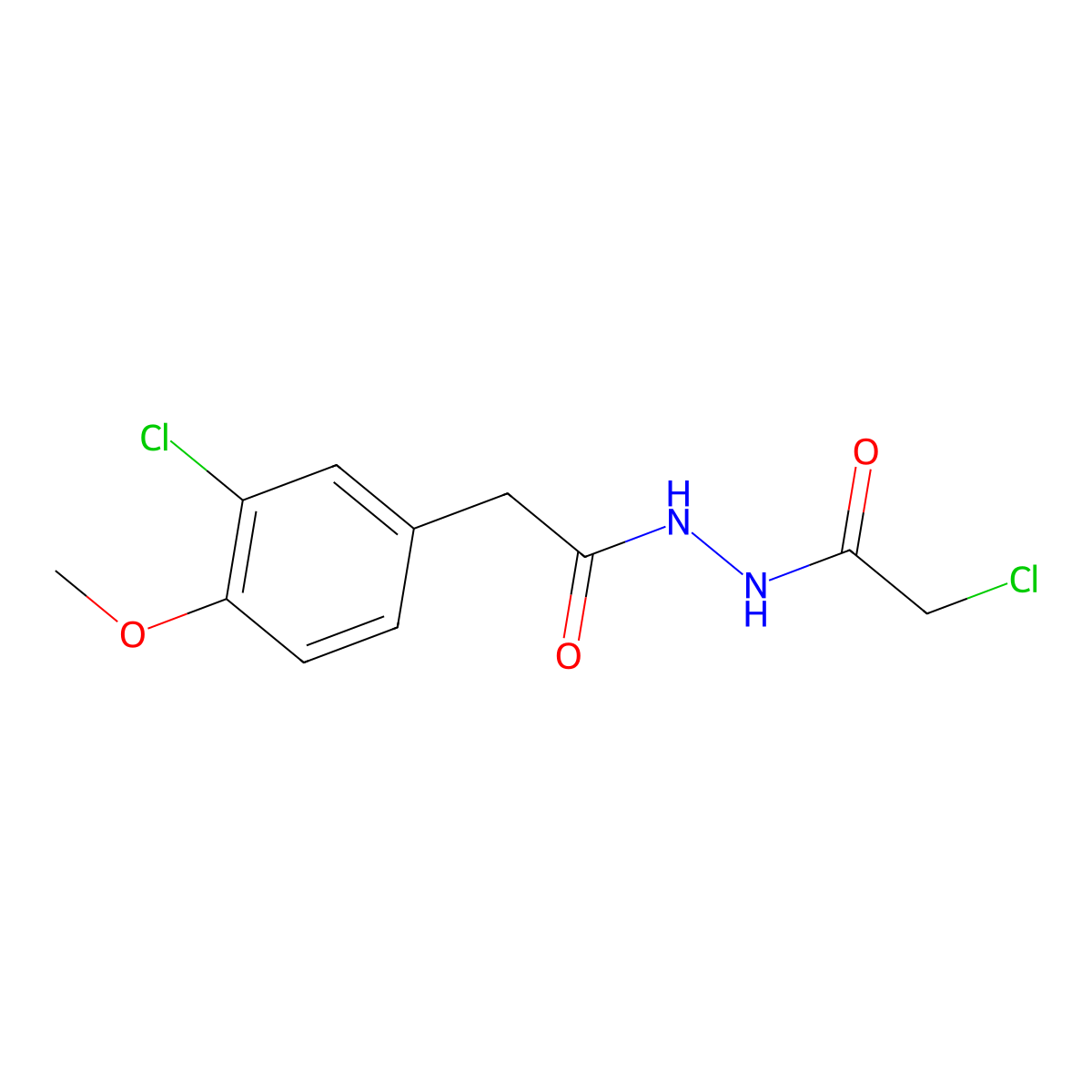 2-(3-chloro-4-methoxyphenyl)-N'-(2-chloroacetyl)acetohydrazide molecular structure, CAS 2549003-38-3