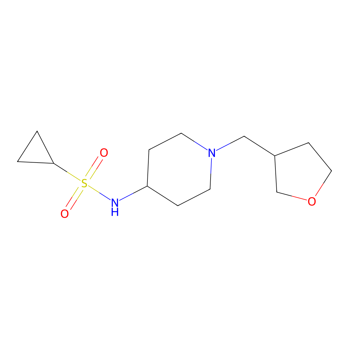 N-{1-[(oxolan-3-yl)methyl]piperidin-4-yl}cyclopropanesulfonamide molecular structure, CAS 2549003-63-4