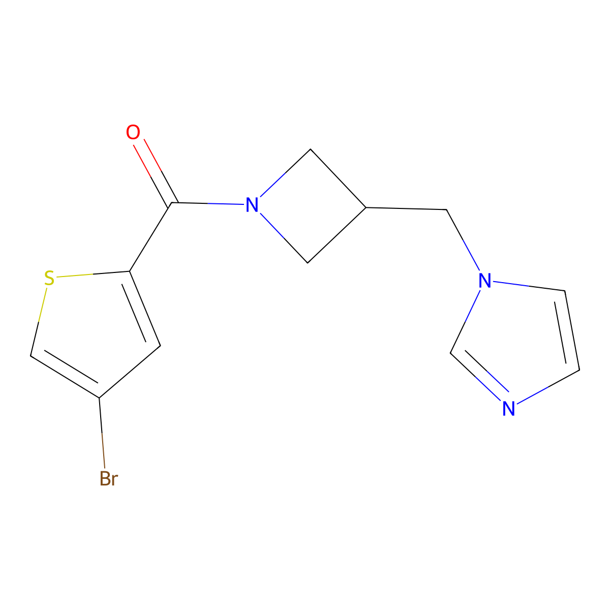 1-{[1-(4-bromothiophene-2-carbonyl)azetidin-3-yl]methyl}-1H-imidazole molecular structure, CAS 2549003-84-9