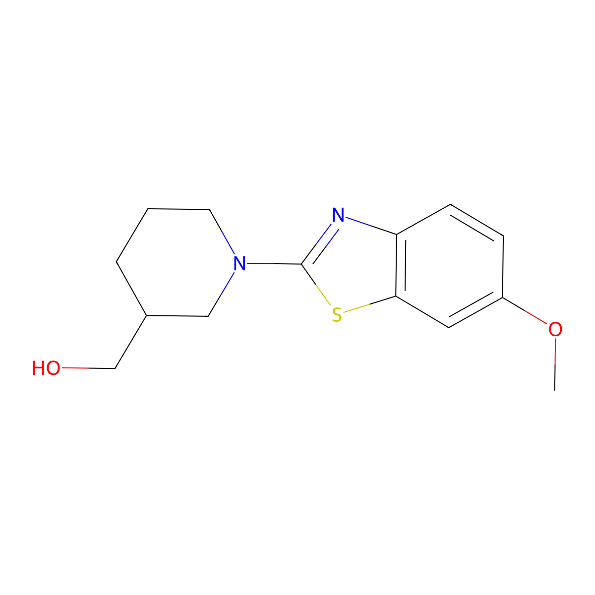 [1-(6-Methoxy-1,3-benzothiazol-2-yl)piperidin-3-yl]methanol molecular structure, CAS 2549003-98-5