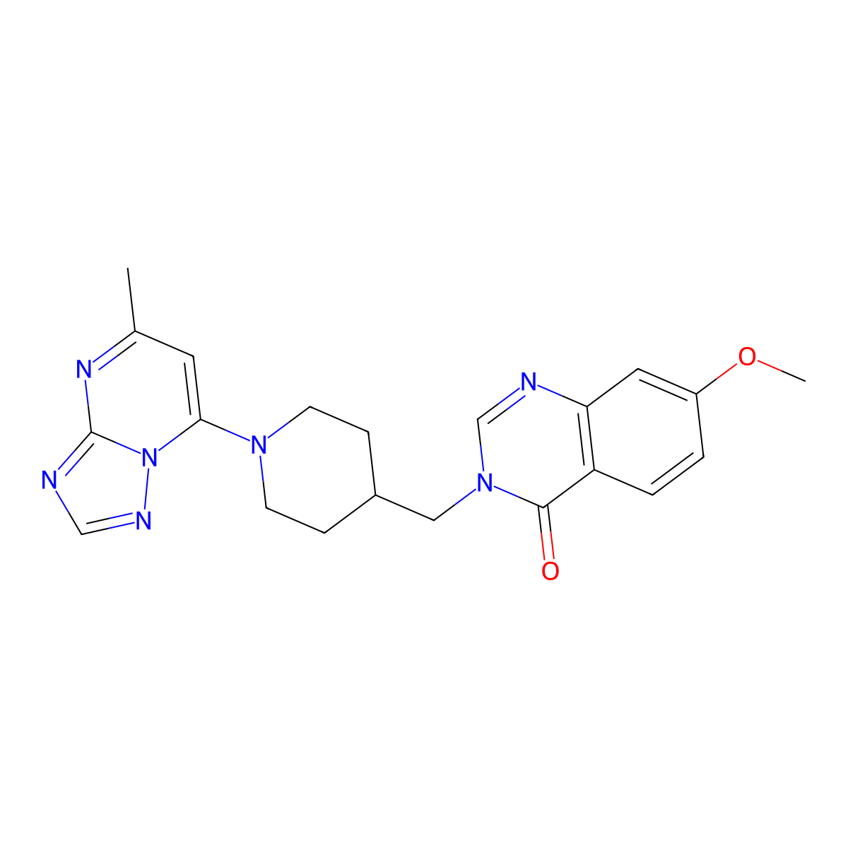 7-Methoxy-3-[(1-{5-methyl-[1,2,4]triazolo[1,5-a]pyrimidin-7-yl}piperidin-4-yl)methyl]-3,4-dihydroquinazolin-4-one molecular structure, CAS 2549004-04-6
