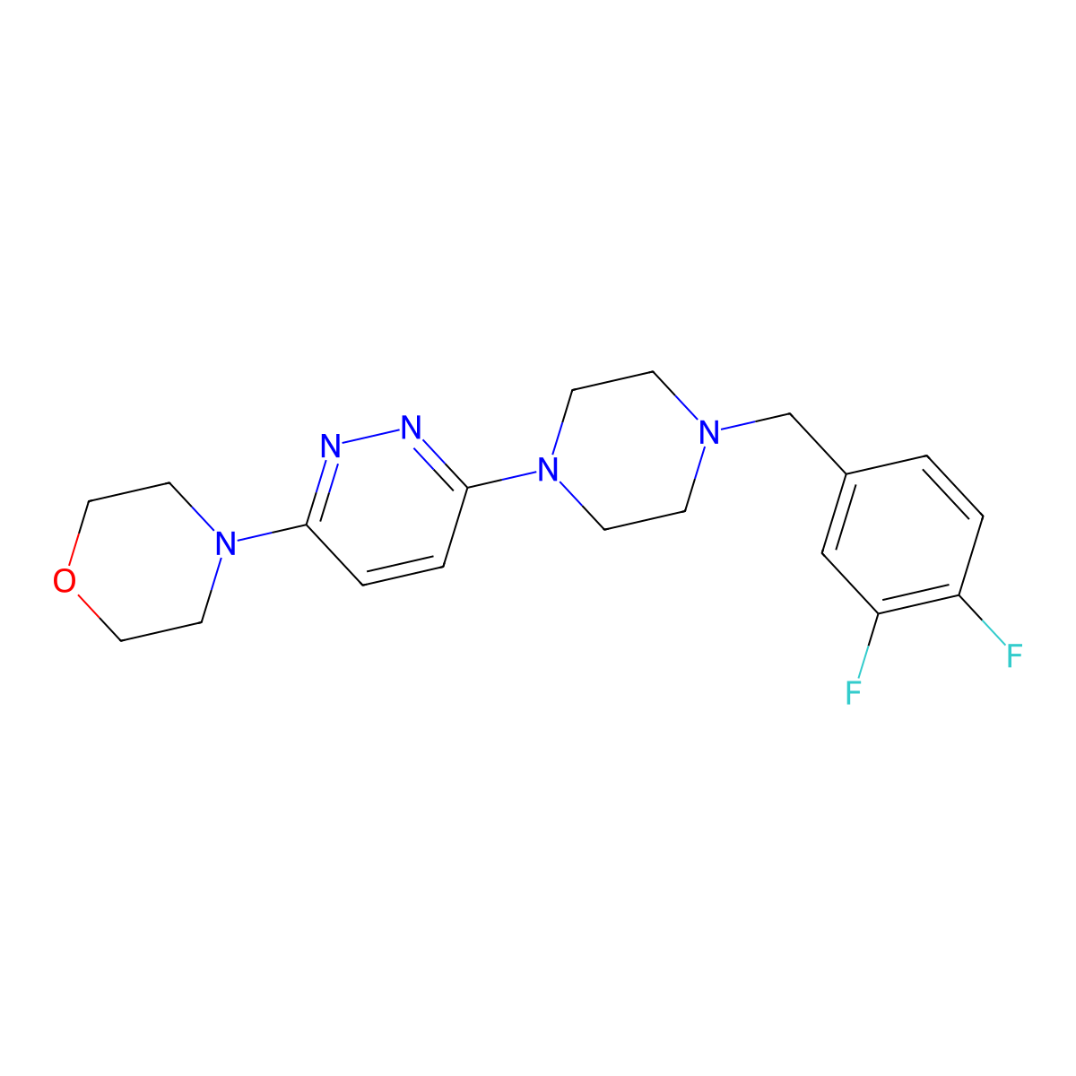 4-(6-{4-[(3,4-Difluorophenyl)methyl]piperazin-1-yl}pyridazin-3-yl)morpholine molecular structure, CAS 2549004-05-7