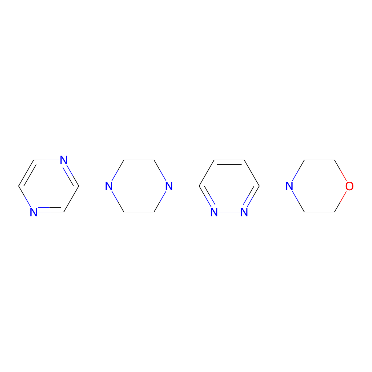 4-{6-[4-(Pyrazin-2-yl)piperazin-1-yl]pyridazin-3-yl}morpholine molecular structure, CAS 2549004-09-1