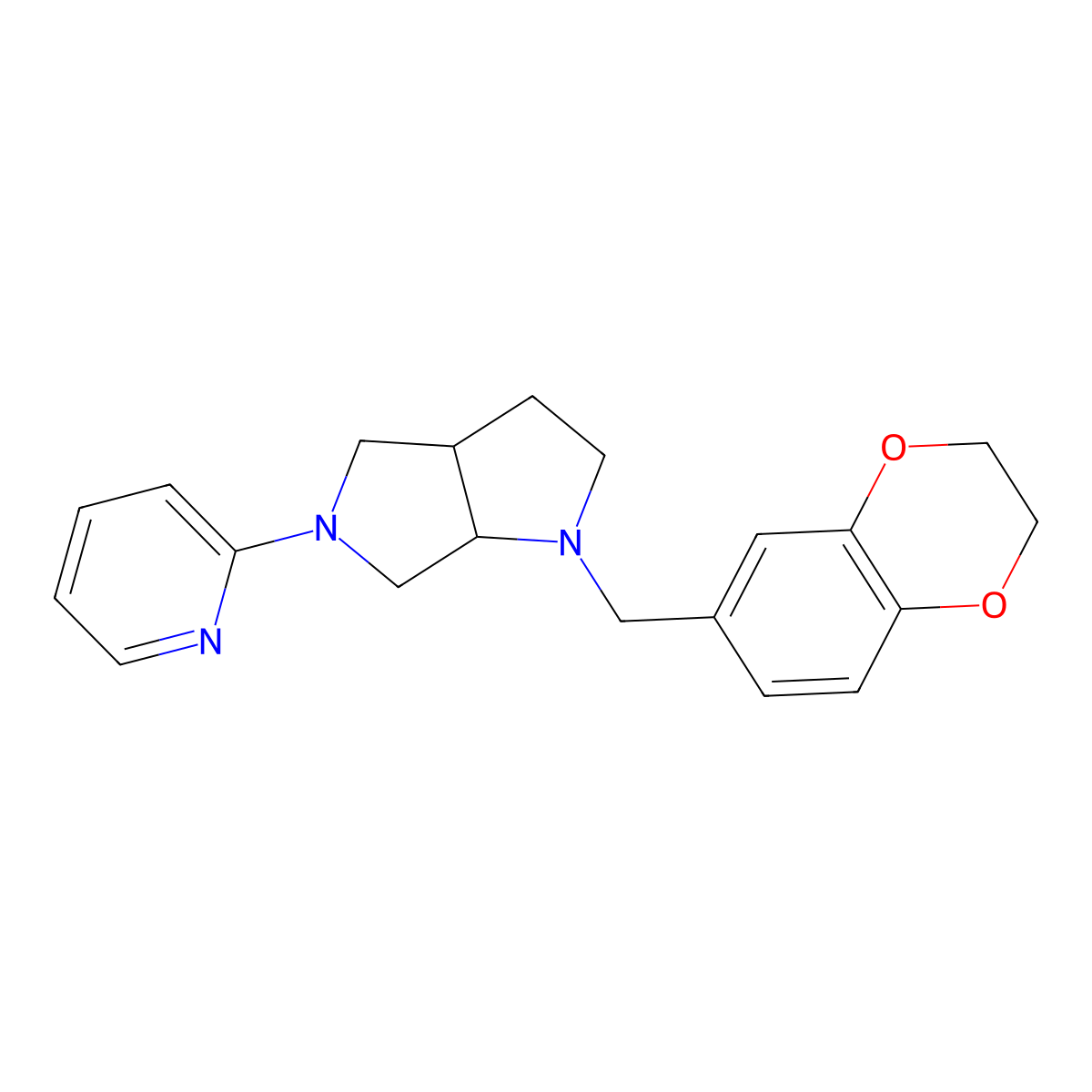 2-{1-[(2,3-Dihydro-1,4-benzodioxin-6-yl)methyl]-octahydropyrrolo[2,3-c]pyrrol-5-yl}pyridine molecular structure, CAS 2549004-10-4