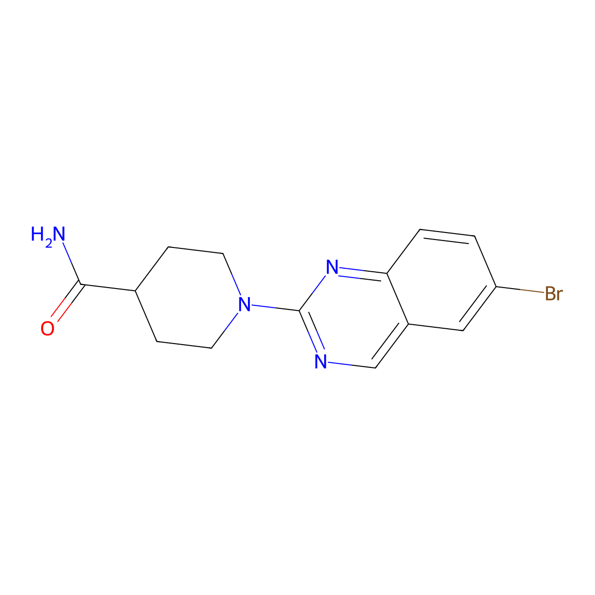 1-(6-Bromoquinazolin-2-yl)piperidine-4-carboxamide molecular structure, CAS 2549004-30-8