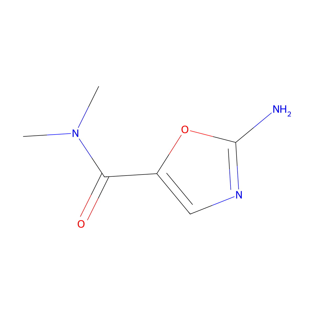 2-amino-N,N-dimethyl-1,3-oxazole-5-carboxamide molecular structure, CAS 2549004-31-9