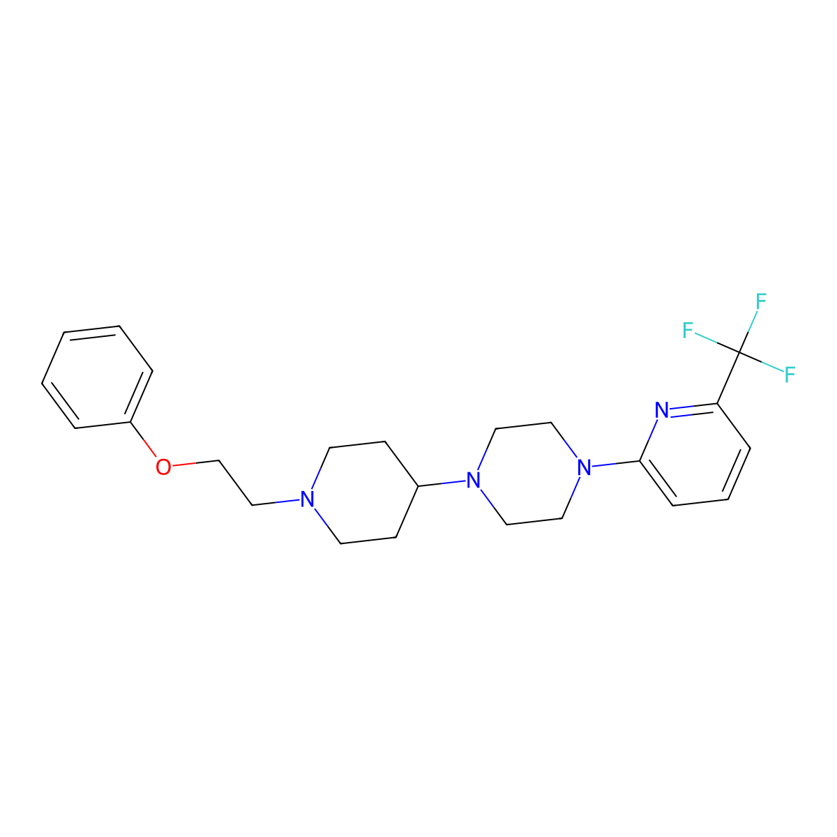 1-[1-(2-Phenoxyethyl)piperidin-4-yl]-4-[6-(trifluoromethyl)pyridin-2-yl]piperazine molecular structure, CAS 2549004-50-2