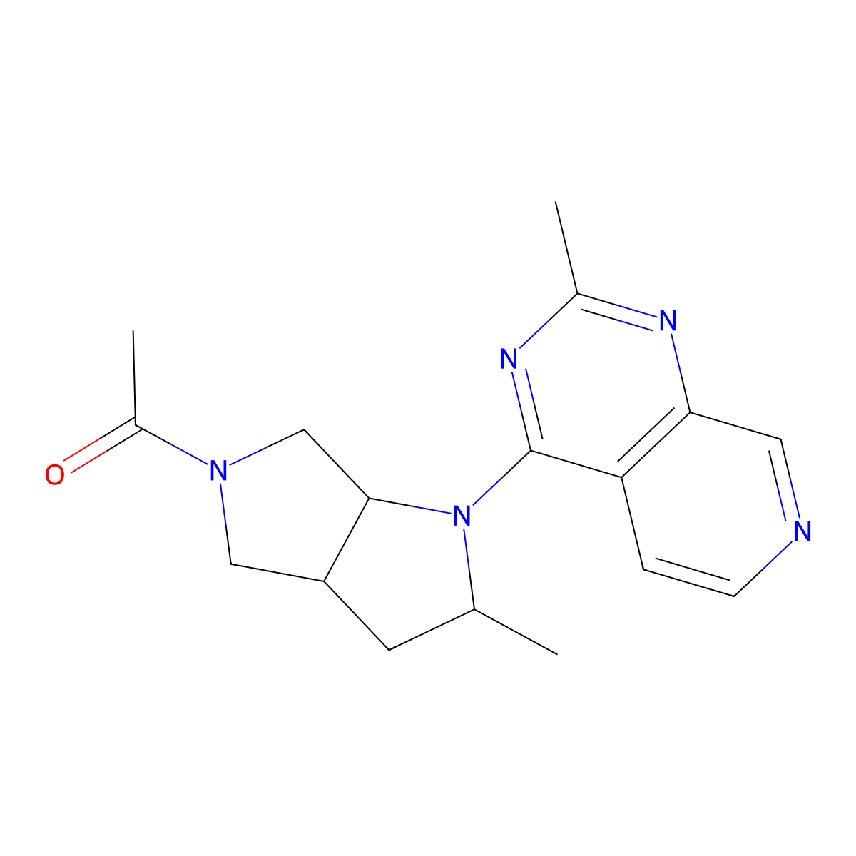 1-(2-Methyl-1-{2-methylpyrido[3,4-d]pyrimidin-4-yl}-octahydropyrrolo[2,3-c]pyrrol-5-yl)ethan-1-one molecular structure, CAS 2549004-52-4