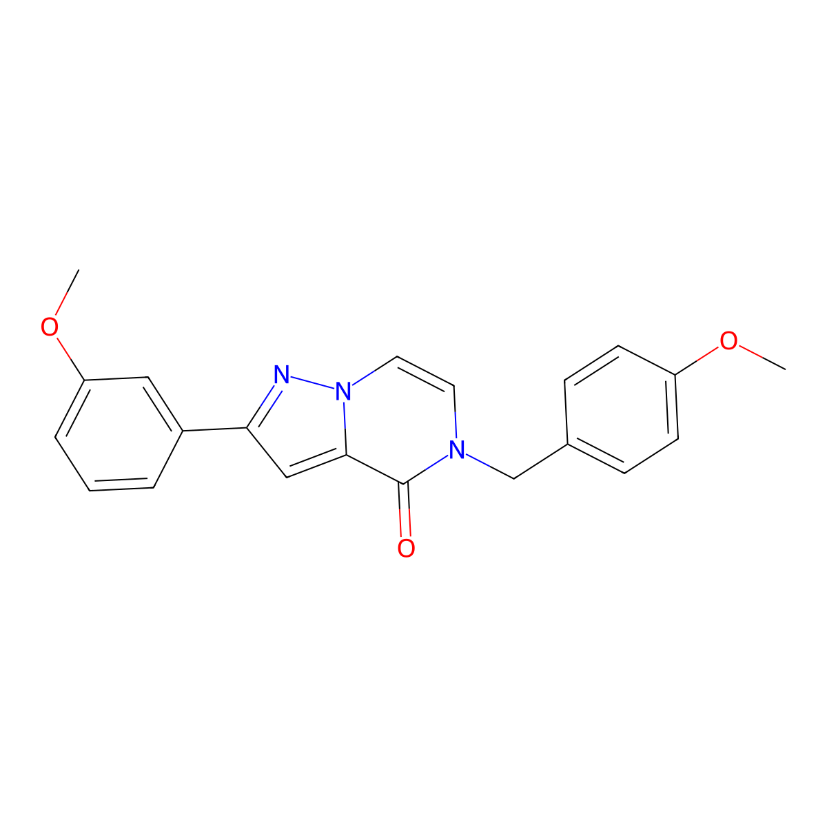 2-(3-methoxyphenyl)-5-[(4-methoxyphenyl)methyl]-4H,5H-pyrazolo[1,5-a]pyrazin-4-one molecular structure, CAS 2549004-70-6