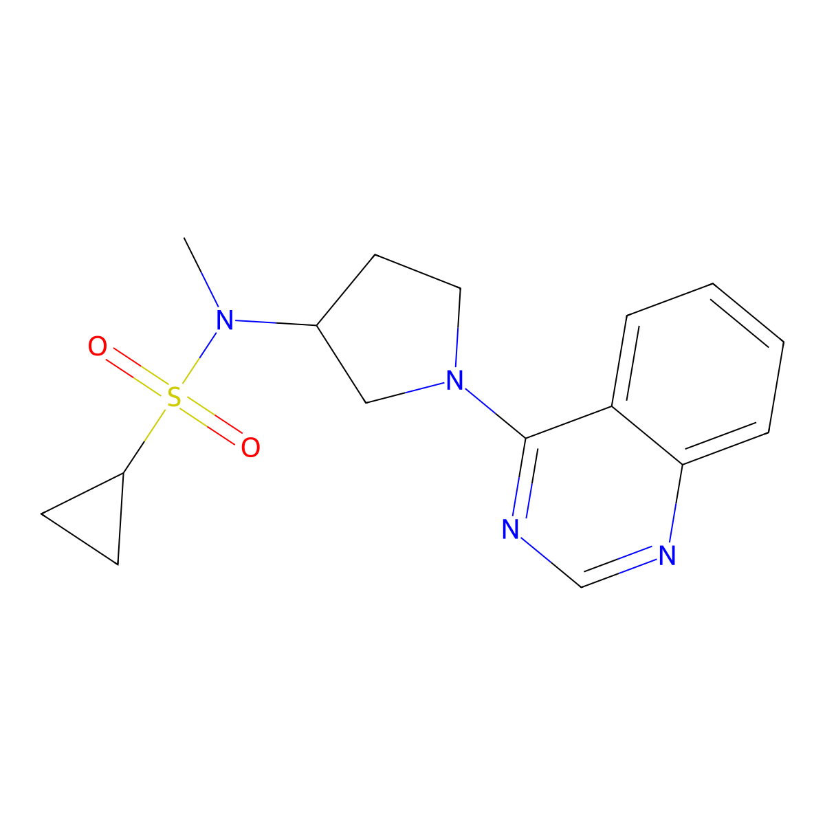 N-methyl-N-[1-(quinazolin-4-yl)pyrrolidin-3-yl]cyclopropanesulfonamide molecular structure, CAS 2549004-83-1