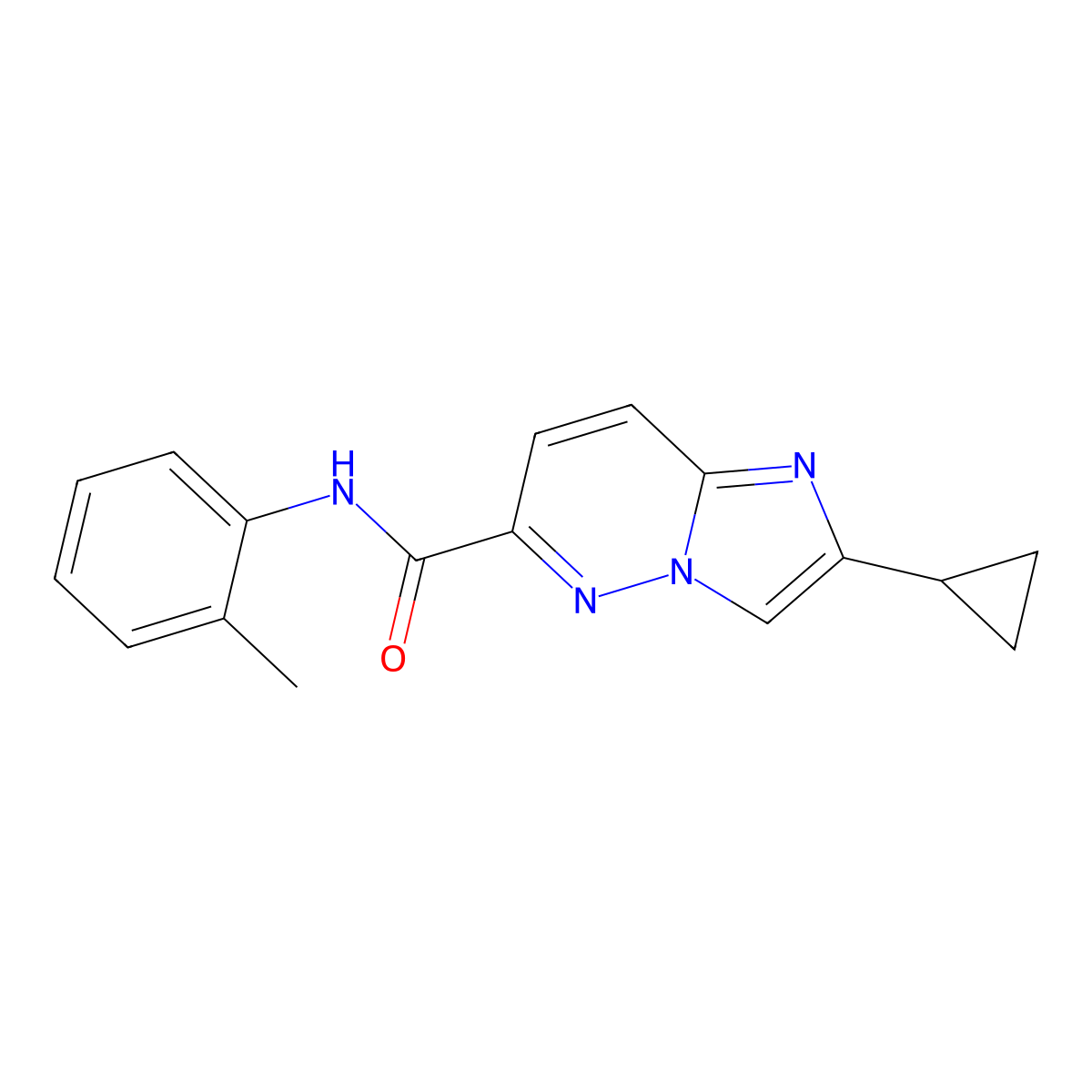 2-cyclopropyl-N-(2-methylphenyl)imidazo[1,2-b]pyridazine-6-carboxamide molecular structure, CAS 2549004-91-1