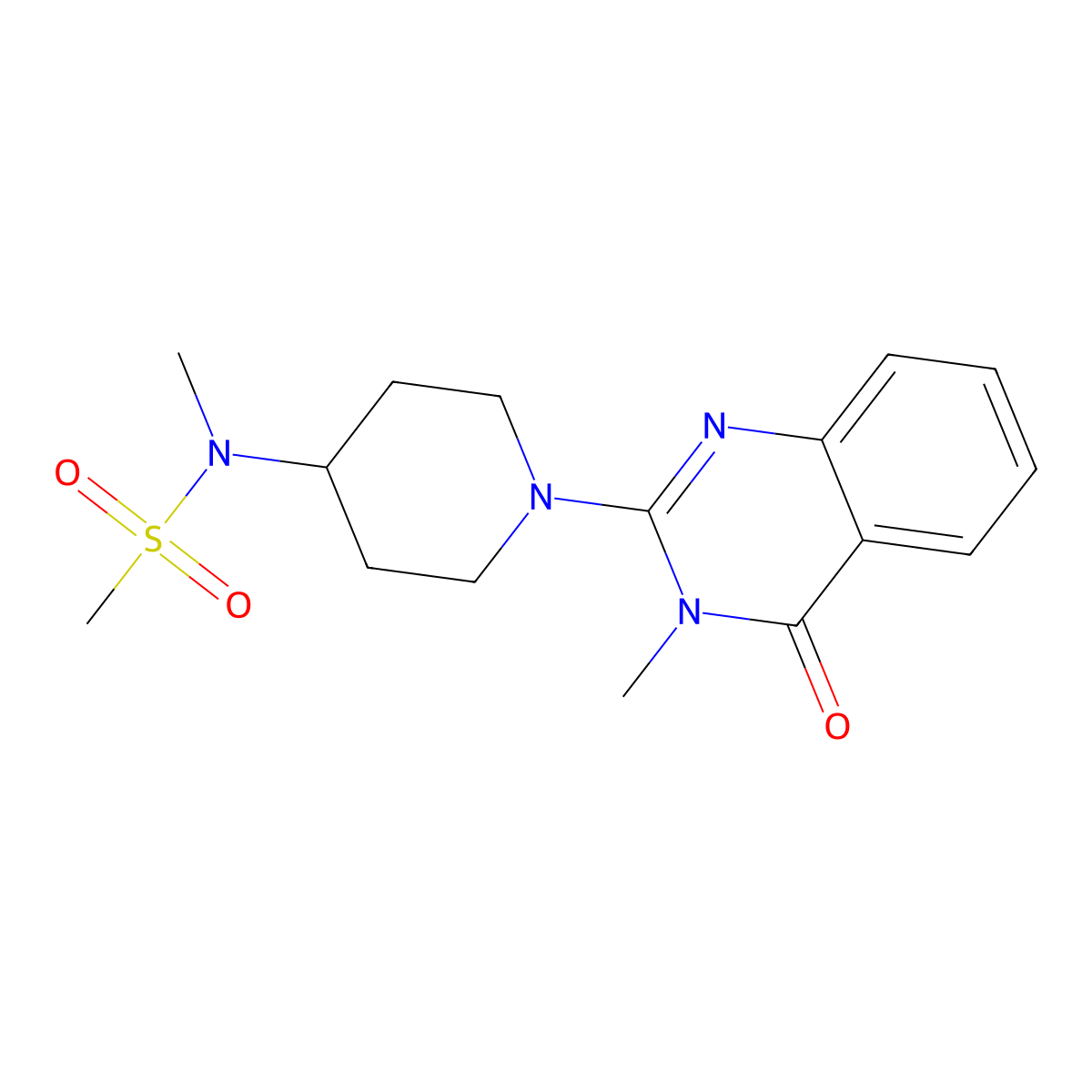 N-methyl-N-[1-(3-methyl-4-oxo-3,4-dihydroquinazolin-2-yl)piperidin-4-yl]methanesulfonamide molecular structure, CAS 2549004-93-3