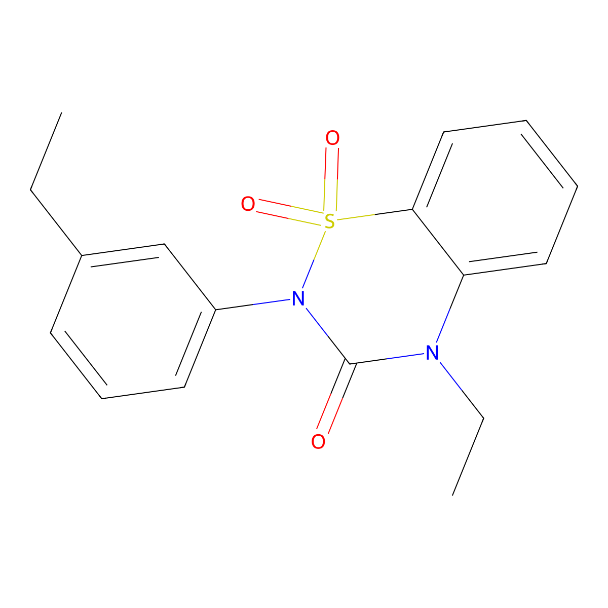 4-ethyl-2-(3-ethylphenyl)-3,4-dihydro-2H-1lambda6,2,4-benzothiadiazine-1,1,3-trione molecular structure, CAS 2549004-95-5