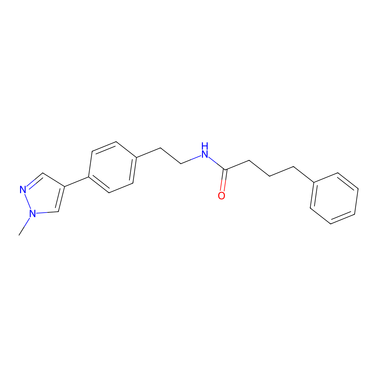 N-{2-[4-(1-methyl-1H-pyrazol-4-yl)phenyl]ethyl}-4-phenylbutanamide molecular structure, CAS 2549005-10-7