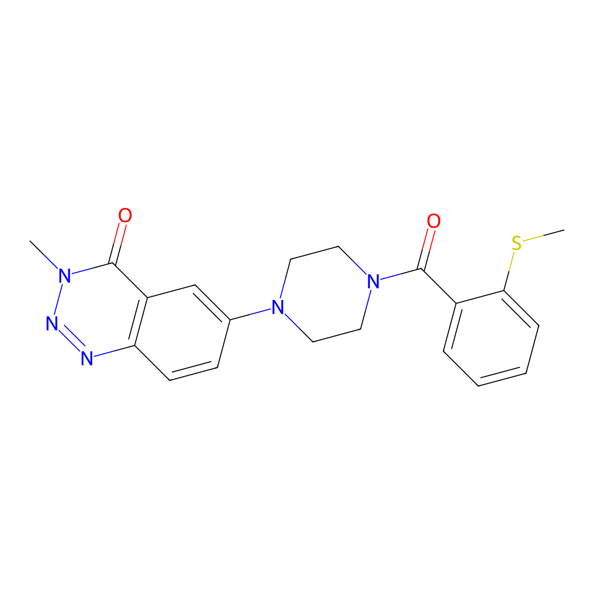 3-Methyl-6-{4-[2-(methylsulfanyl)benzoyl]piperazin-1-yl}-3,4-dihydro-1,2,3-benzotriazin-4-one molecular structure, CAS 2549005-15-2
