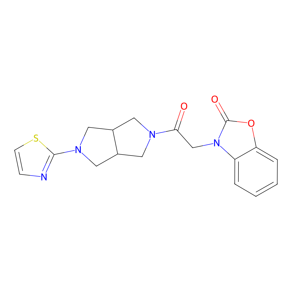 3-{2-Oxo-2-[5-(1,3-thiazol-2-yl)-octahydropyrrolo[3,4-c]pyrrol-2-yl]ethyl}-2,3-dihydro-1,3-benzoxazol-2-one molecular structure, CAS 2549005-23-2