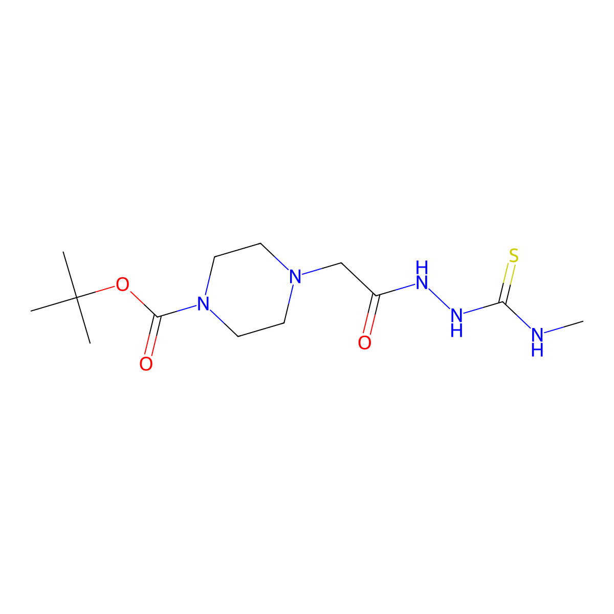 Tert-butyl 4-({[(methylcarbamothioyl)amino]carbamoyl}methyl)piperazine-1-carboxylate molecular structure, CAS 2549005-31-2