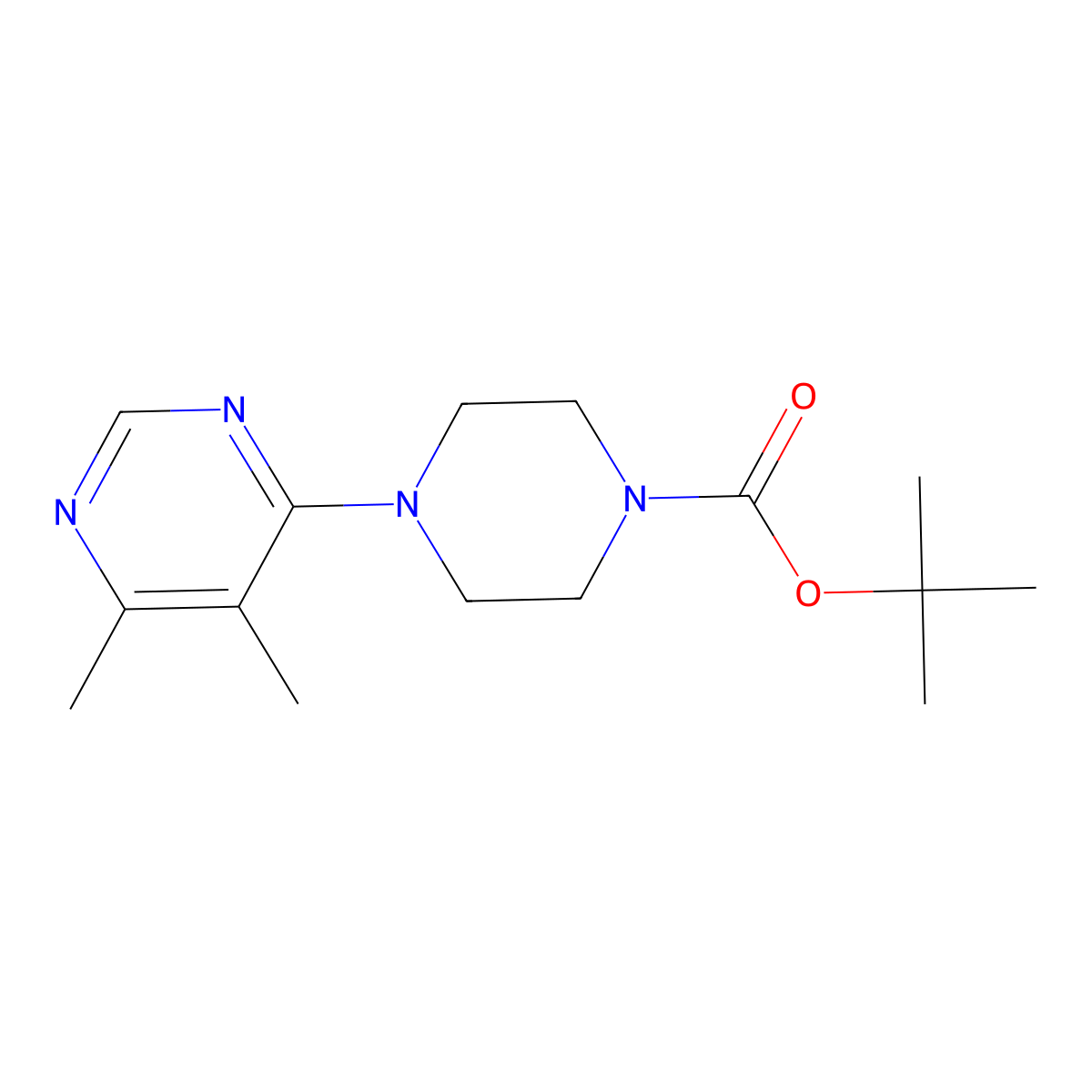 Tert-butyl 4-(5,6-dimethylpyrimidin-4-yl)piperazine-1-carboxylate molecular structure, CAS 2549005-42-5