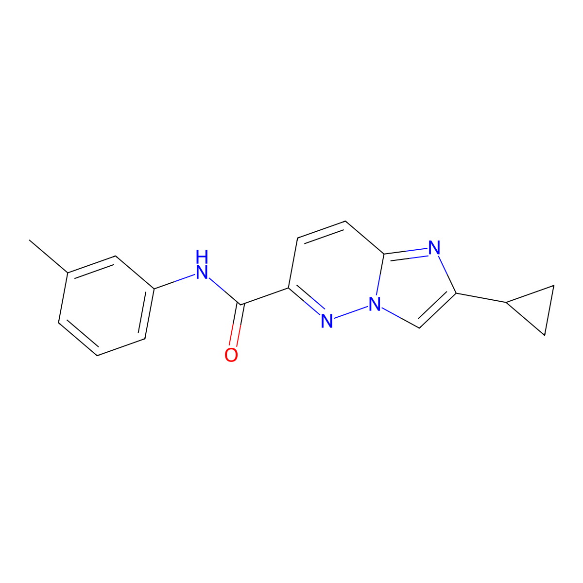 2-cyclopropyl-N-(3-methylphenyl)imidazo[1,2-b]pyridazine-6-carboxamide molecular structure, CAS 2549005-45-8