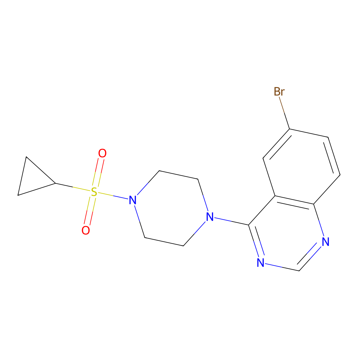6-Bromo-4-[4-(cyclopropanesulfonyl)piperazin-1-yl]quinazoline molecular structure, CAS 2549005-47-0