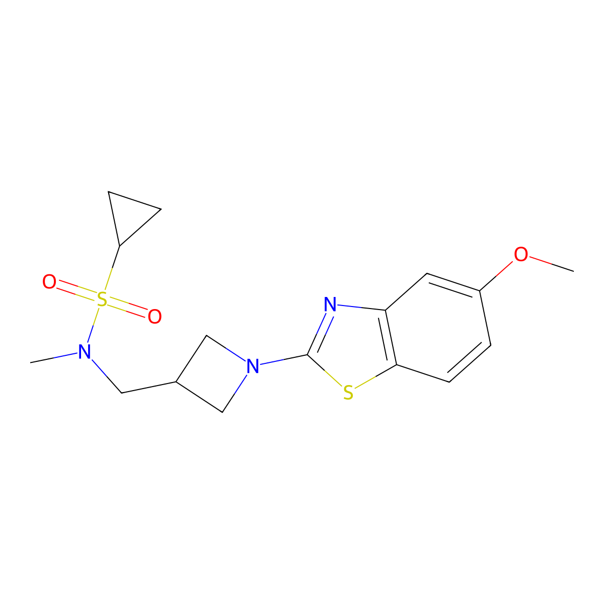 N-{[1-(5-methoxy-1,3-benzothiazol-2-yl)azetidin-3-yl]methyl}-N-methylcyclopropanesulfonamide molecular structure, CAS 2549005-49-2