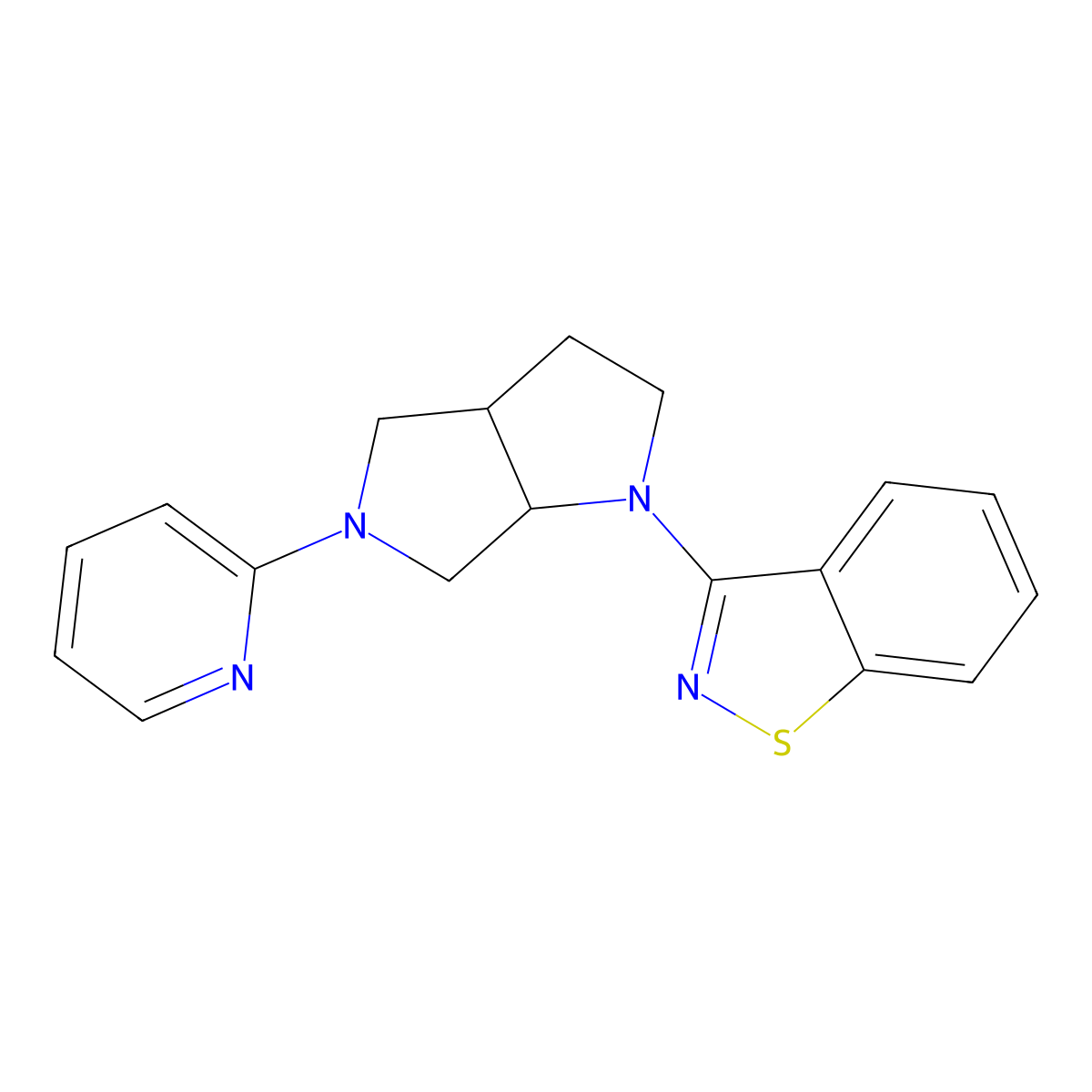 3-[5-(Pyridin-2-yl)-octahydropyrrolo[2,3-c]pyrrol-1-yl]-1,2-benzothiazole molecular structure, CAS 2549005-55-0
