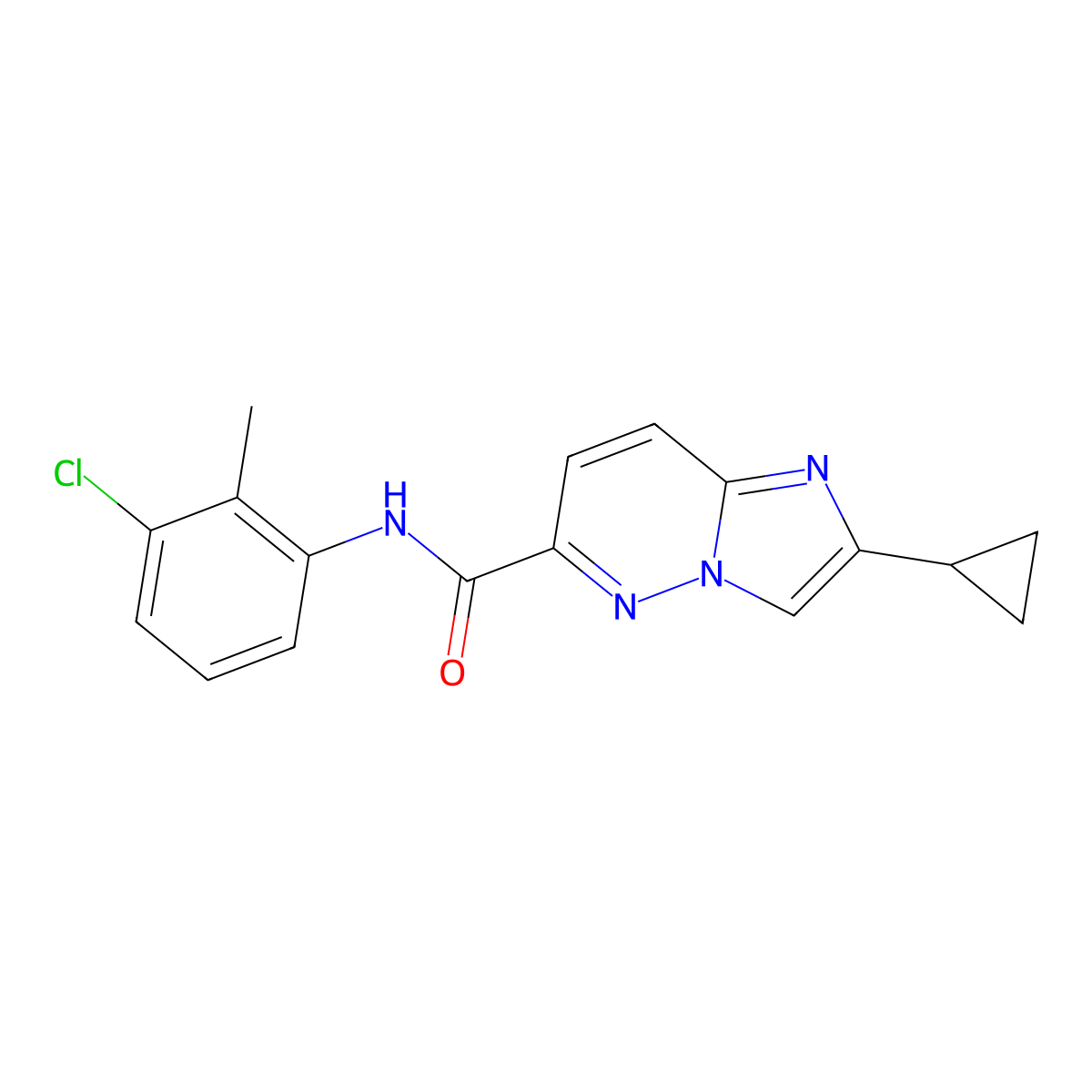N-(3-chloro-2-methylphenyl)-2-cyclopropylimidazo[1,2-b]pyridazine-6-carboxamide molecular structure, CAS 2549005-64-1