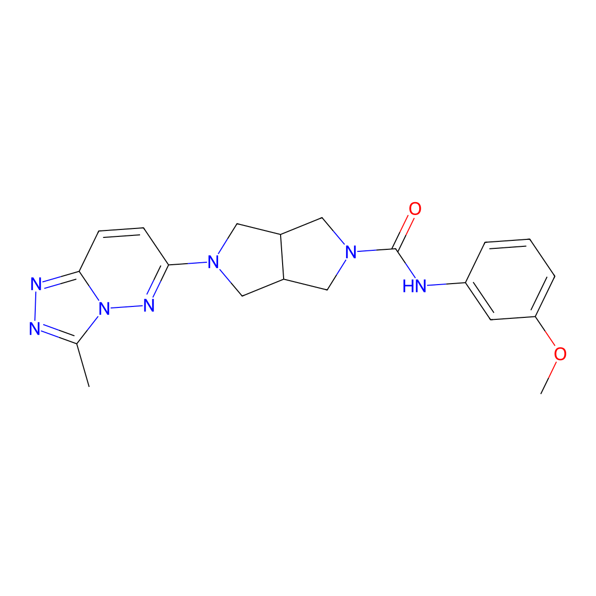 N-(3-methoxyphenyl)-5-{3-methyl-[1,2,4]triazolo[4,3-b]pyridazin-6-yl}-octahydropyrrolo[3,4-c]pyrrole-2-carboxamide molecular structure, CAS 2549005-73-2