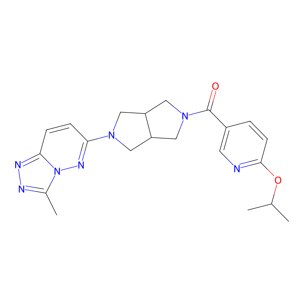 5-(5-{3-Methyl-[1,2,4]triazolo[4,3-b]pyridazin-6-yl}-octahydropyrrolo[3,4-c]pyrrole-2-carbonyl)-2-(propan-2-yloxy)pyridine molecular structure, CAS 2549005-75-4