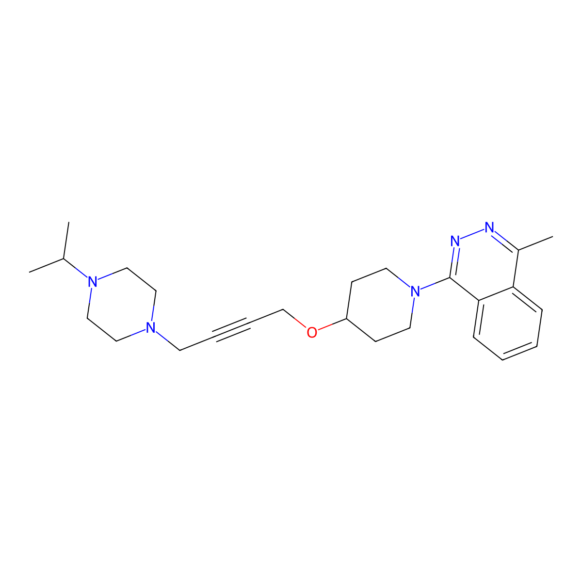 1-Methyl-4-[4-({4-[4-(propan-2-yl)piperazin-1-yl]but-2-yn-1-yl}oxy)piperidin-1-yl]phthalazine molecular structure, CAS 2549005-79-8