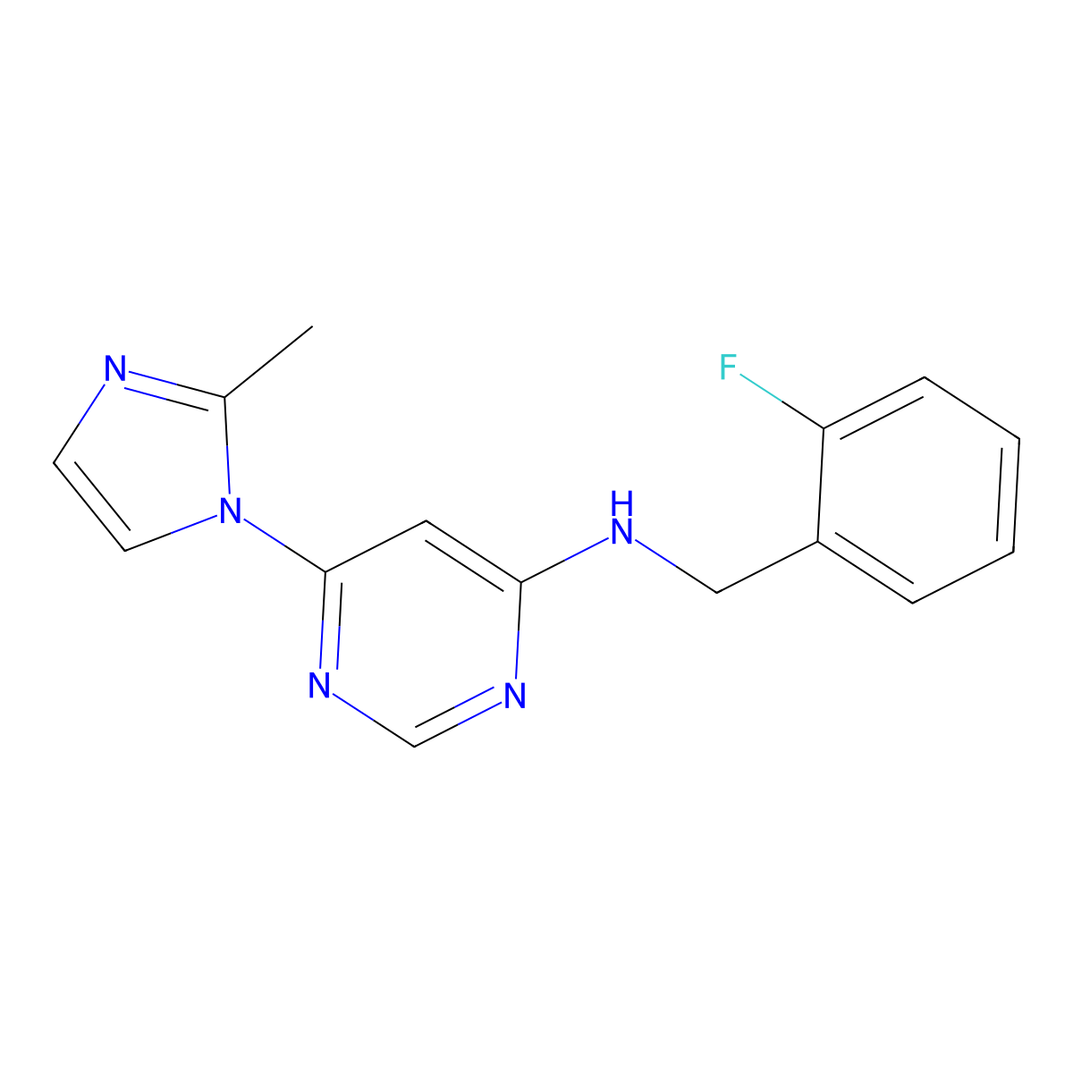 N-[(2-fluorophenyl)methyl]-6-(2-methyl-1H-imidazol-1-yl)pyrimidin-4-amine molecular structure, CAS 2549005-93-6