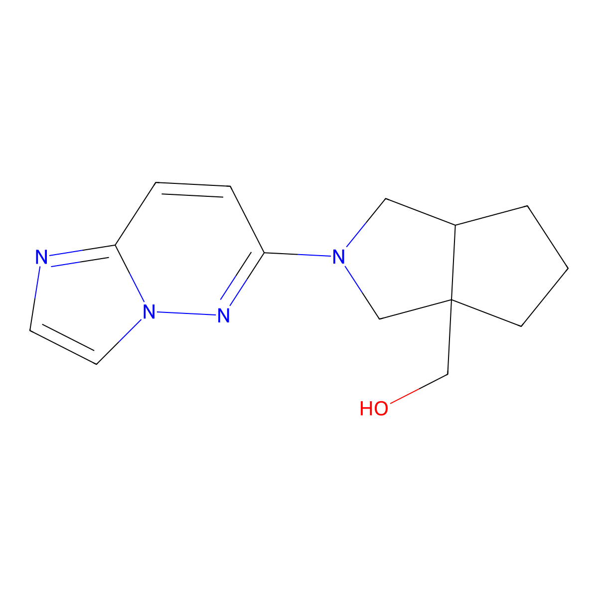 (2-{Imidazo[1,2-b]pyridazin-6-yl}-octahydrocyclopenta[c]pyrrol-3a-yl)methanol molecular structure, CAS 2549006-02-0
