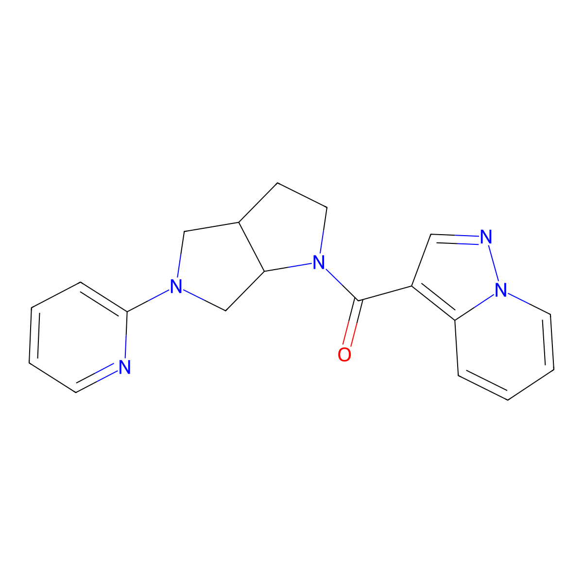2-(1-{Pyrazolo[1,5-a]pyridine-3-carbonyl}-octahydropyrrolo[2,3-c]pyrrol-5-yl)pyridine molecular structure, CAS 2549006-03-1