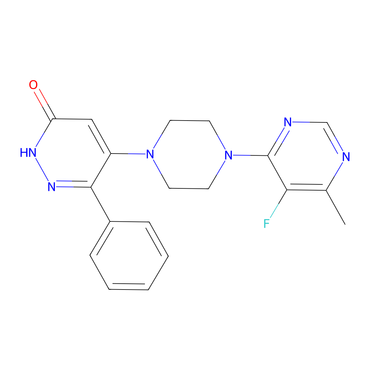 5-[4-(5-Fluoro-6-methylpyrimidin-4-yl)piperazin-1-yl]-6-phenyl-2,3-dihydropyridazin-3-one molecular structure, CAS 2549006-10-0