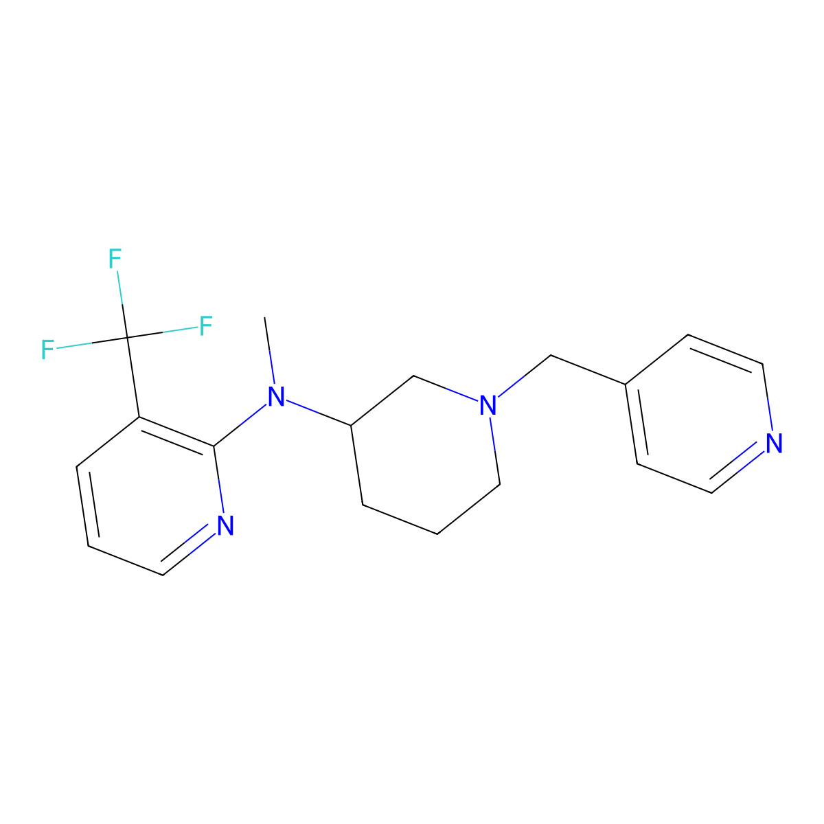 N-methyl-N-{1-[(pyridin-4-yl)methyl]piperidin-3-yl}-3-(trifluoromethyl)pyridin-2-amine molecular structure, CAS 2549006-24-6