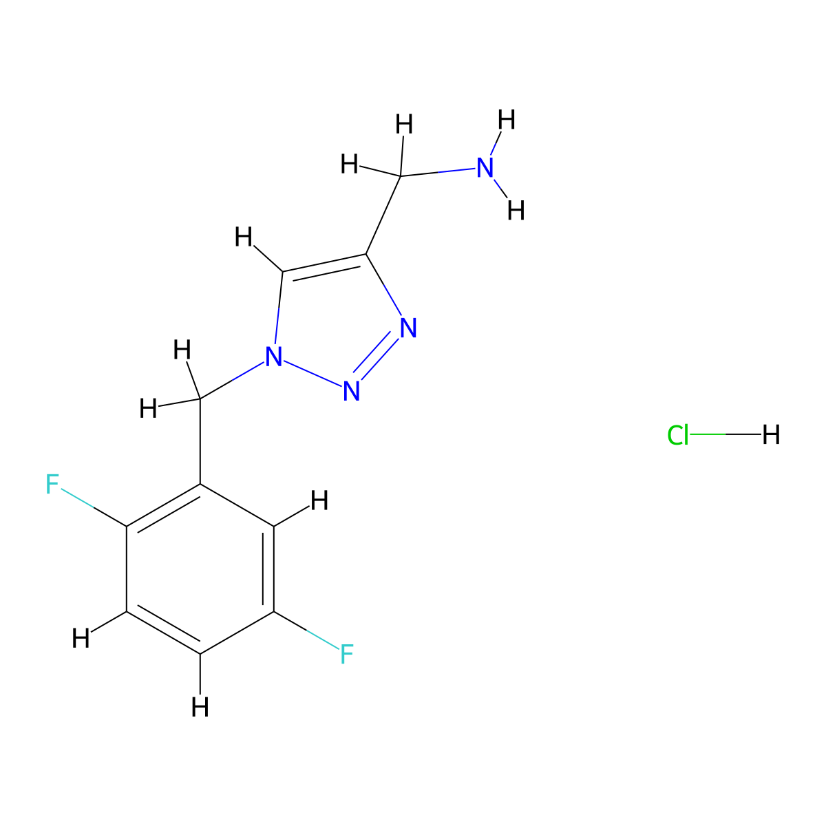 {1-[(2,5-difluorophenyl)methyl]-1H-1,2,3-triazol-4-yl}methanamine hydrochloride molecular structure, CAS 2549006-33-7