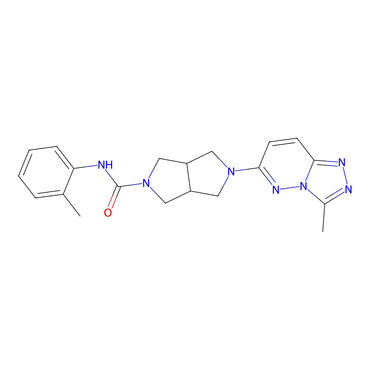 5-{3-methyl-[1,2,4]triazolo[4,3-b]pyridazin-6-yl}-N-(2-methylphenyl)-octahydropyrrolo[3,4-c]pyrrole-2-carboxamide molecular structure, CAS 2549006-51-9