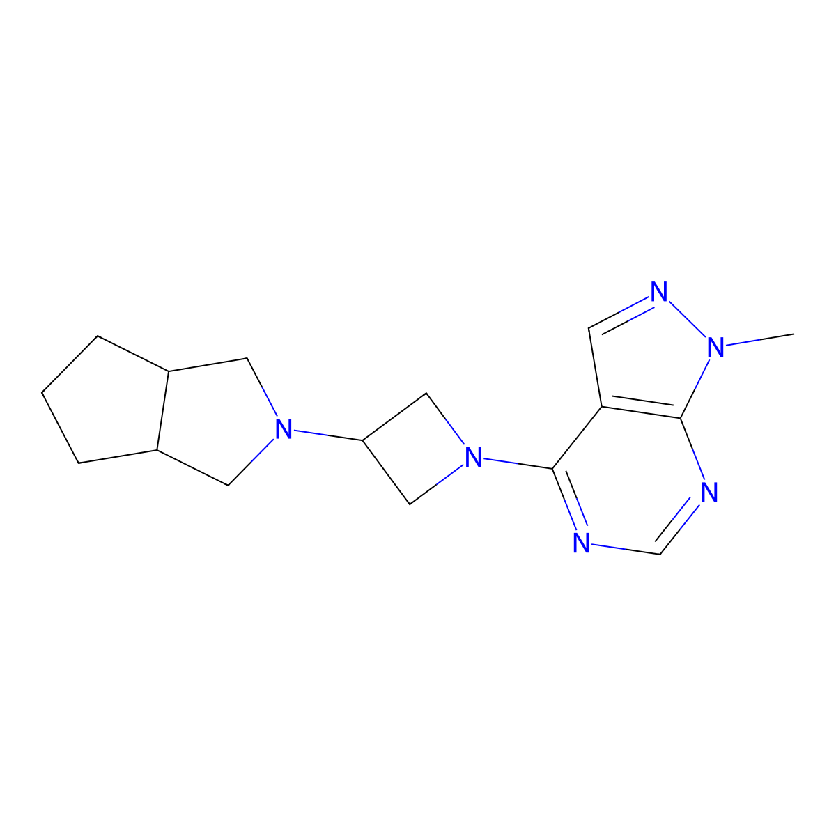 1-{1-methyl-1H-pyrazolo[3,4-d]pyrimidin-4-yl}-3-{octahydrocyclopenta[c]pyrrol-2-yl}azetidine molecular structure, CAS 2549006-53-1