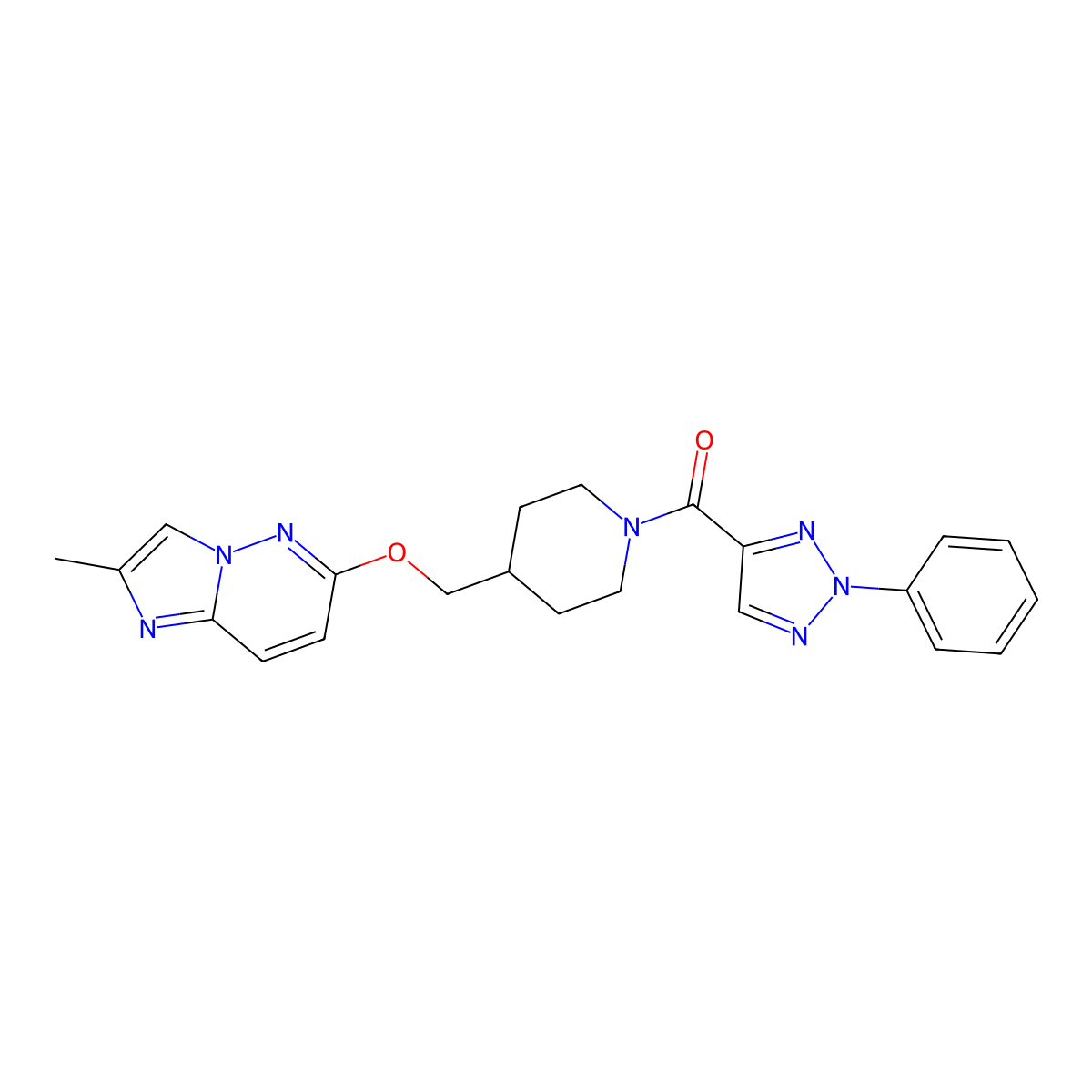 4-[({2-methylimidazo[1,2-b]pyridazin-6-yl}oxy)methyl]-1-(2-phenyl-2H-1,2,3-triazole-4-carbonyl)piperidine molecular structure, CAS 2549006-56-4