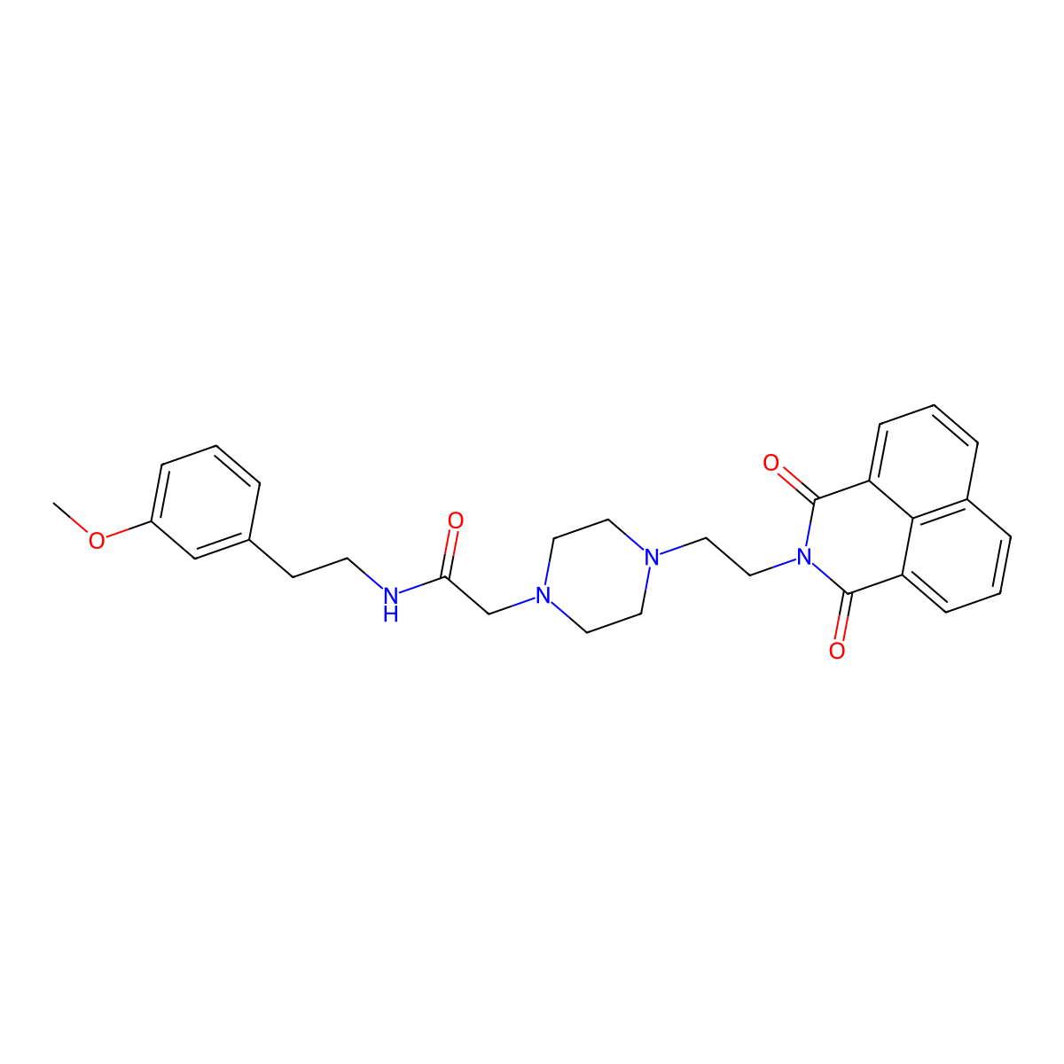 2-[4-(2-{2,4-dioxo-3-azatricyclo[7.3.1.0^{5,13}]trideca-1(13),5,7,9,11-pentaen-3-yl}ethyl)piperazin-1-yl]-N-[2-(3-methoxyphenyl)ethyl]acetamide molecular structure, CAS 2549006-57-5