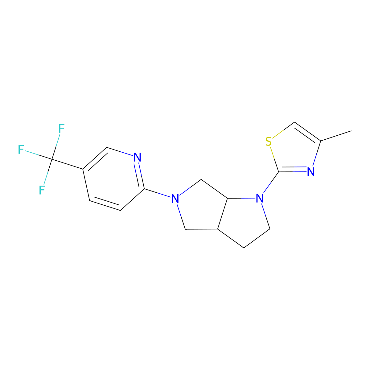 2-[1-(4-Methyl-1,3-thiazol-2-yl)-octahydropyrrolo[2,3-c]pyrrol-5-yl]-5-(trifluoromethyl)pyridine molecular structure, CAS 2549006-59-7