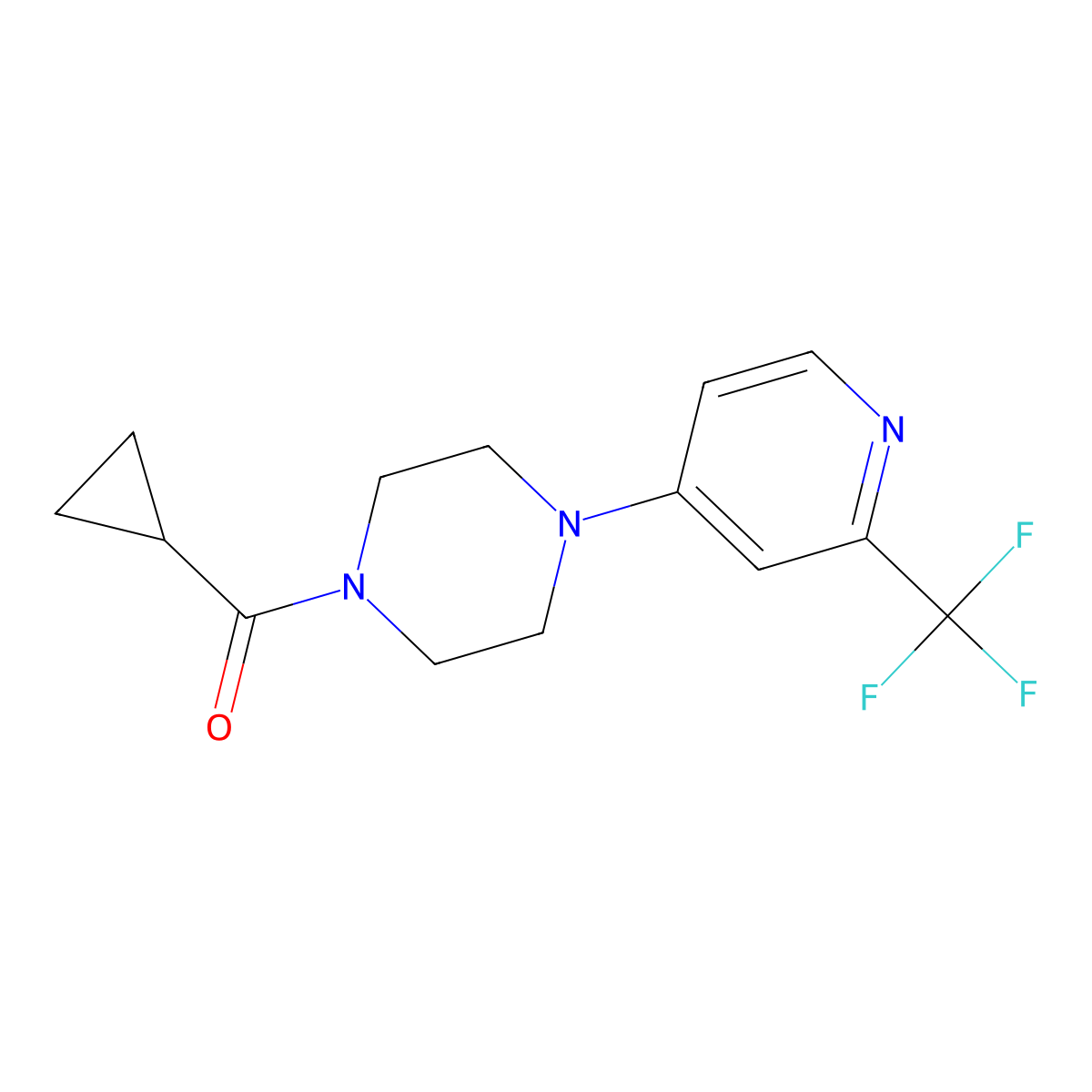 1-Cyclopropanecarbonyl-4-[2-(trifluoromethyl)pyridin-4-yl]piperazine molecular structure, CAS 2549006-64-4